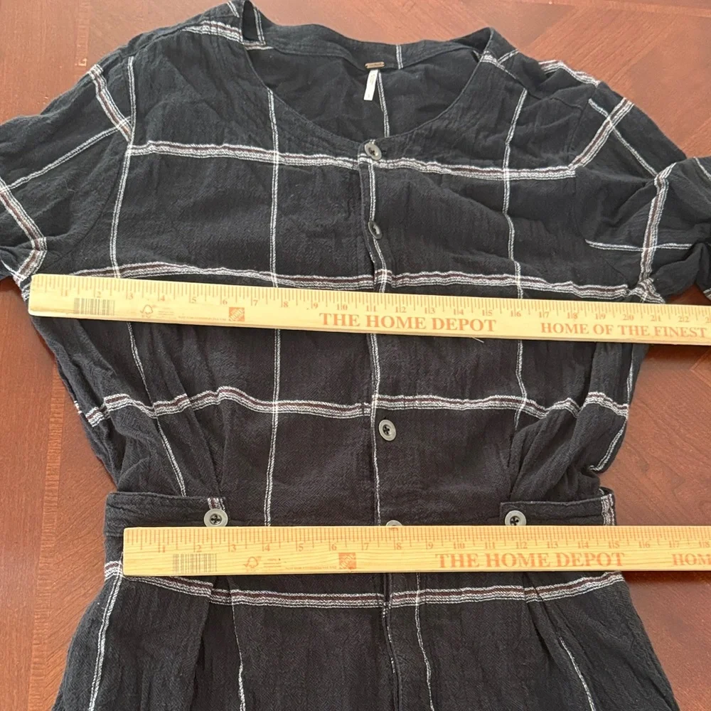 Free people keep it in checkered Sz large L jumpsuit with pockets as seen on TV - Picture 12 of 16